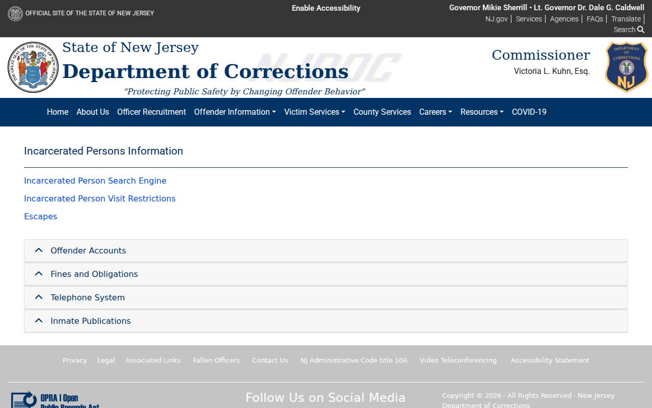 Monroe Township residents directory New Jersey corrections information